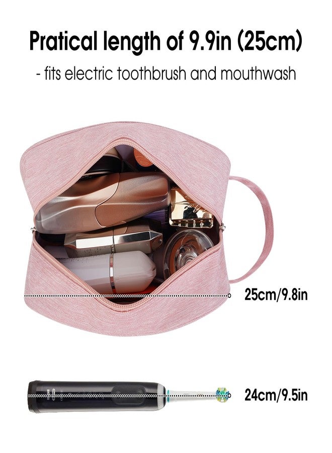 Narwey Travel Toiletry Bag for Women Traveling Dopp Kit Travel Bag for Toiletries Cosmetic Bag Makeup Bag Medicine Bag for Traveling (Pink) - Image 2